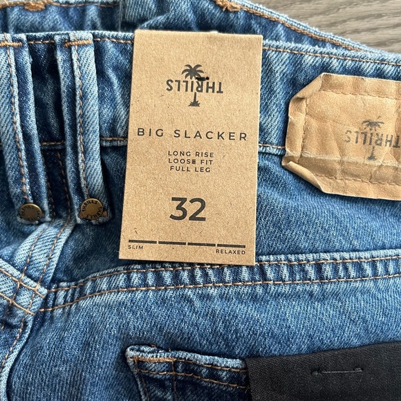 NWT Thrills Big Slacker Loose Fit Jeans Size 32 Baggy Medium Wash - Picture 7 of 14